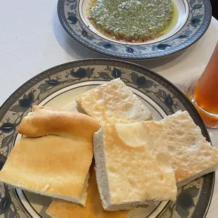 Pesto &amp; fresh baked bread