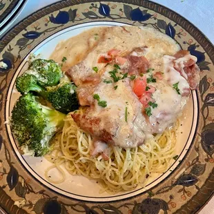 Veal with angel hair pasta