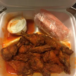 A dozen of traditional bone in hot wings
