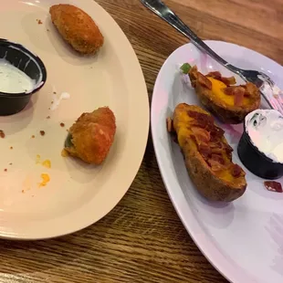 These are what&apos;s left of jalapeño poppers and potato skin.
