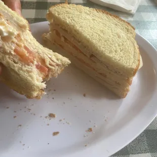 Double decker turkey sandwich