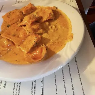 Some seafood Ravioli