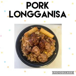 Filipino sausage, fried rice and lumpia