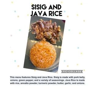 Sisig and Java rice