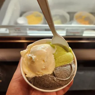 Lychee, pandan, sesame