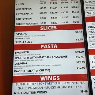 menu