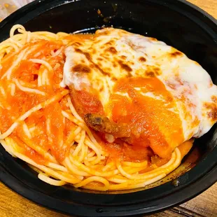 Chicken Parmigiana w/ Pasta