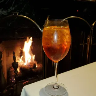 Dinner by the fireplace