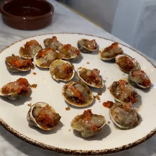 Baked clams with calabrian salsa