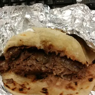 a steak taqueria with a keyboard in the background