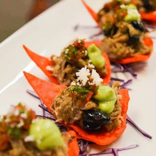 a plate of appetizers