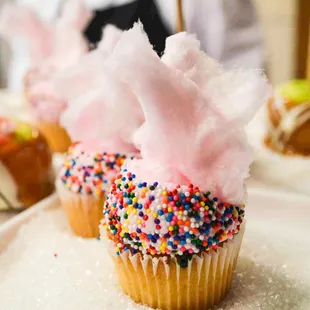 food, dessert, cupcakes