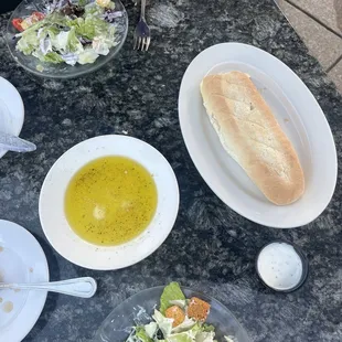 Dipping Bread, House Salad