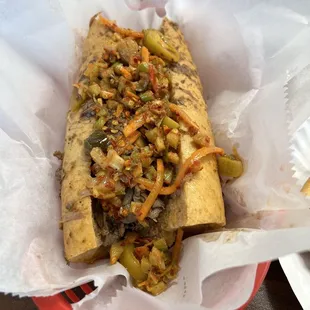 Italian beef with homemade hot giardiniera. Get some!