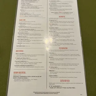 An amazing menu!