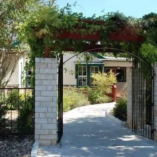 the entrance to the restaurant