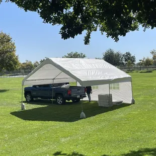 20x20 one side covered at a park!! we also do park rentals