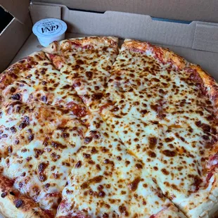 Half cheese half pepperoni- toppings under the cheese