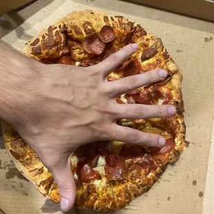 I think there's a fundamental misunderstanding as to what "large" means. Ordered a large and received a 12 inch pizza.