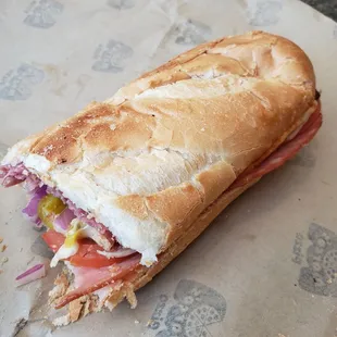 Warm Italiano. Nice and crispy crust, yet warm and soft inside.