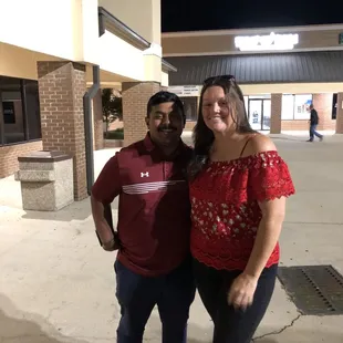 KZ and Nikki after having pizza