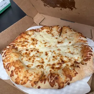 Small cheese pizza no sauce and regular crust
