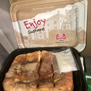 We love their pizza AND cinnamon bread!  Really good just with some coffee too!