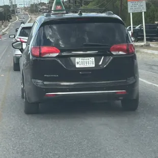 This entitled veteran drives like an asshole cut me off several times and gave me  I called and followed him to this marcos on 1604