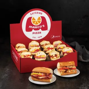 a box of mini sandwiches