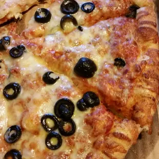 Half olive and half pineapple.