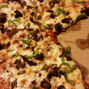 Steak and green peppers