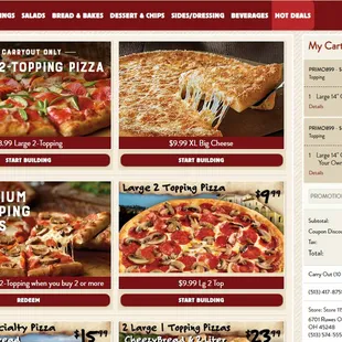 THIS IS FOR THE  RUWES OAK DENT OHIO LOCATION AT 6701 RUWES OAK DR, CINCINNATI, OH 45248  I TRIED TO ORDER THE CARRYOUT SPECIAL 8.,99 FOR