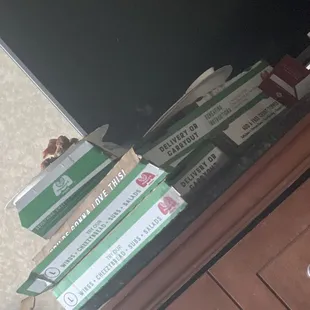 One full box and the other is just missing 3 slicing ate just because hungry and in a hotel with no car.
