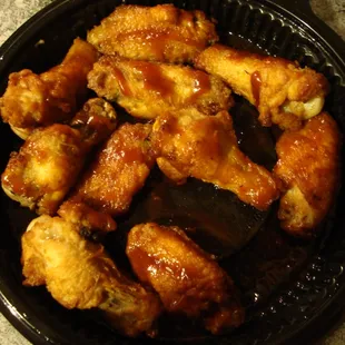 BBQ Chicken Wings from Marco&apos;s Pizza Northfield Stapleton Location September 2nd 2012 Delivery.