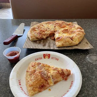 Medium pizza with 2 toppings $19.