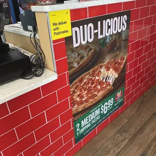 a double - licious sign on the counter