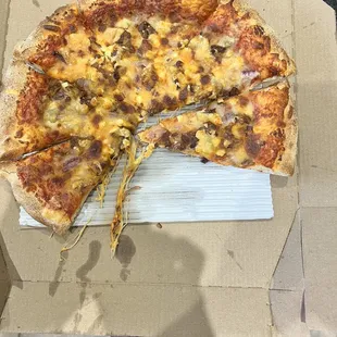 The extra pizza with 20% taken out.