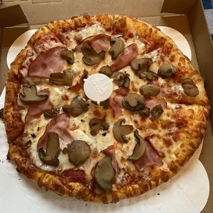 Canadian bacon with mushroom