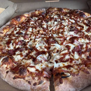 Bbq pizza pie