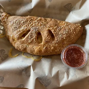 Pepperoni &amp; banana peppers Stromboli