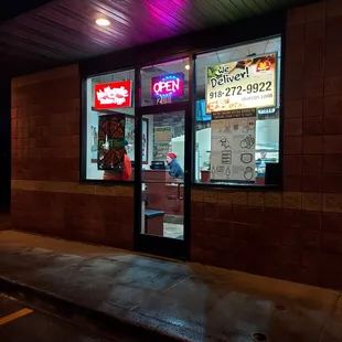 the front of the restaurant