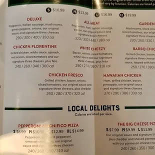 menu