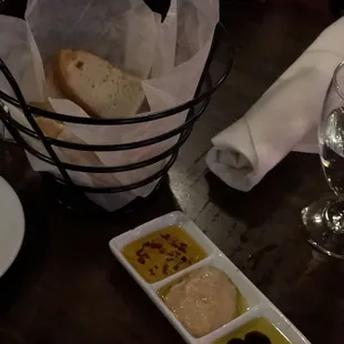 Fresh bread and 3 dipping sauces