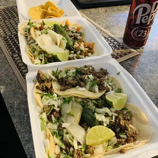 Carne asada + Adobada tacos