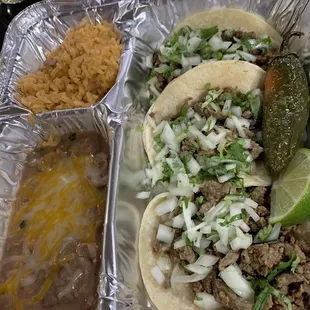 Carne asada street tacos combo