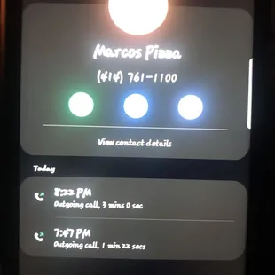 The restaurant said we didn&apos;t call and now I have to go to the place twice we called at 7:47 call lasted about a minute and 22 seconds