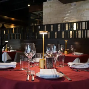 a table set for two