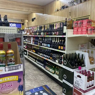 a wide selection of alcohol