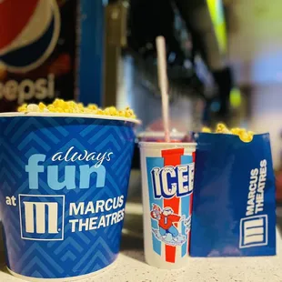 Popcorn and icee