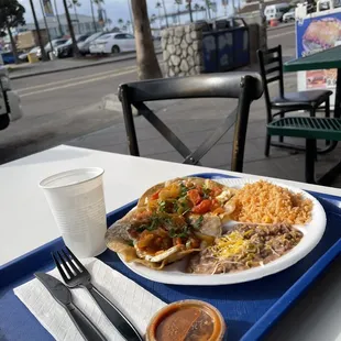 Huevos, rancheros, good breakfast little expensive, but that&apos;s what you get at the beach